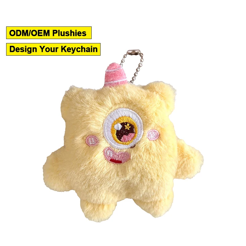 Customized Cute Plush Keychains Custom Bag Pendant Decoration Animal Monster Keyring Custom Plush Keychain