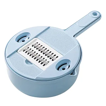 Multifunction Vegetable Cutter with Drain Basket Vegetable Onion Chopper Veggie Shredder Grater Portable Slicer Kitchen