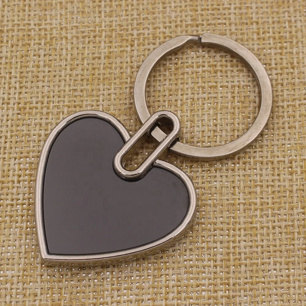 Customized Easy Design Blank Metal Keychain Black Key Chain for Promotion Gifts From China