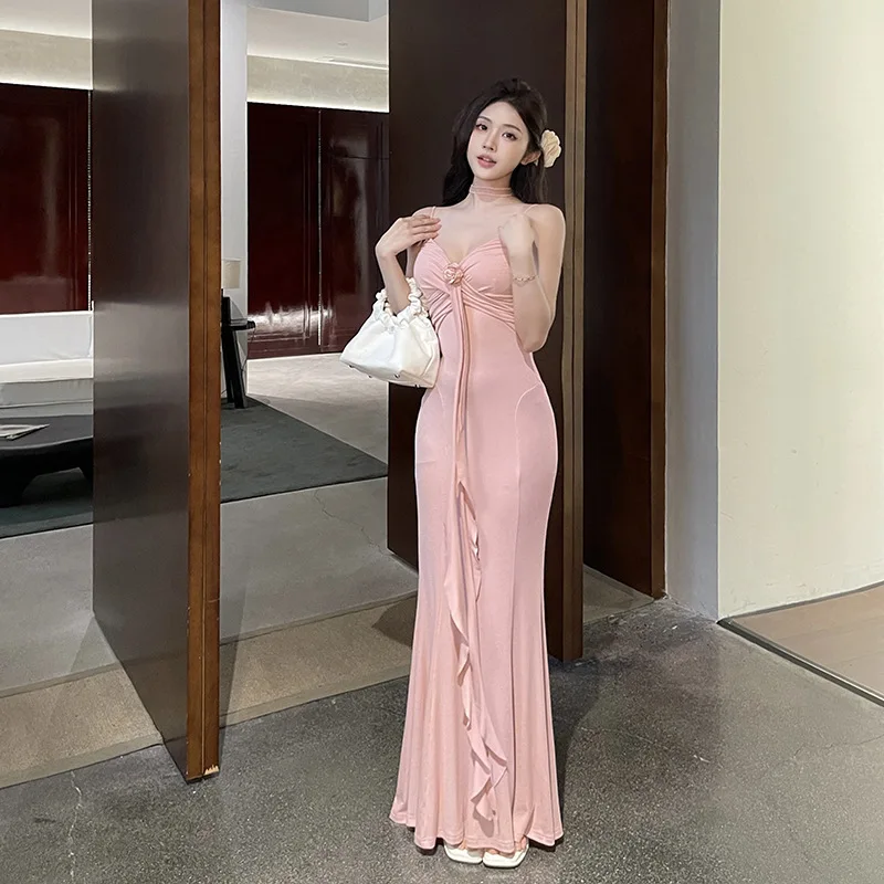 Alibaba.com: Anjis YY3463 Women Casual Maxi Dress, Elegant Sleeveless  A-Line Flower Design: In-stock items with breathable fabric, ideal for  summer fashion.