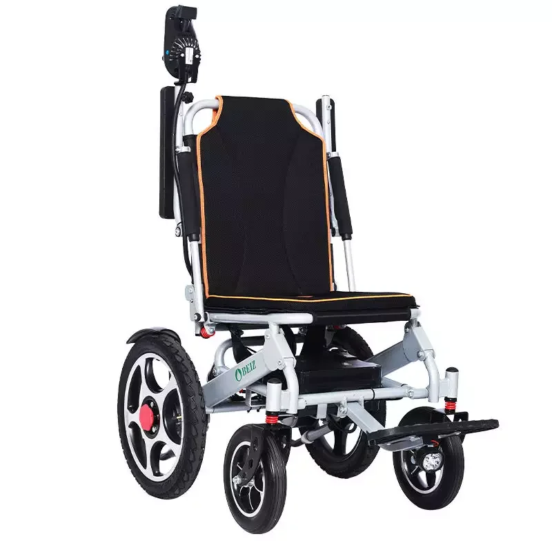 BEIZ New Folding Electric Wheelchair For Cerebral Palsy People Power Wheelchair With Motor Lightweight Wheelchair