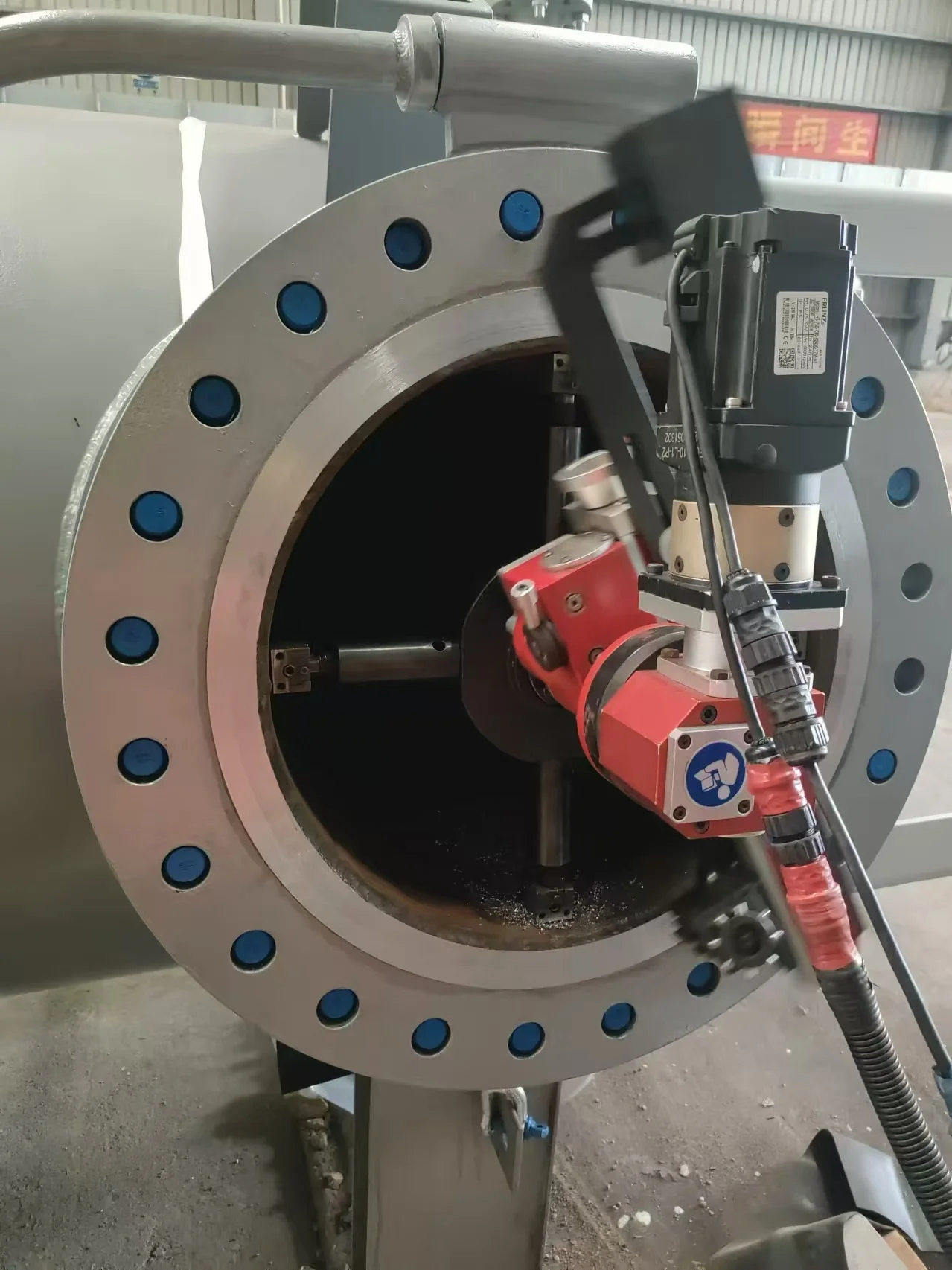 FLS610 CNC Electric Motor ID Mounted Flange Processing Machine Portable ...