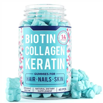 Ready to Ship Premium Biotin Collagen Keratin Nails Hair gummies