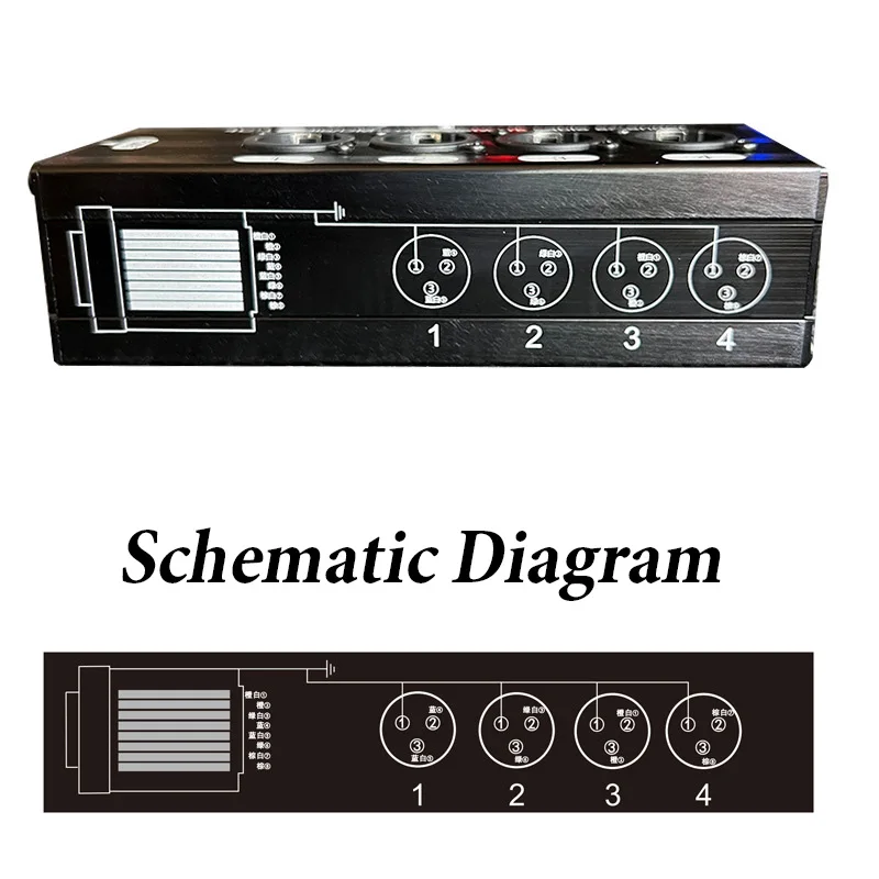 RJ45 to 4 XLR M/F Converter - Multichannel Network Extension