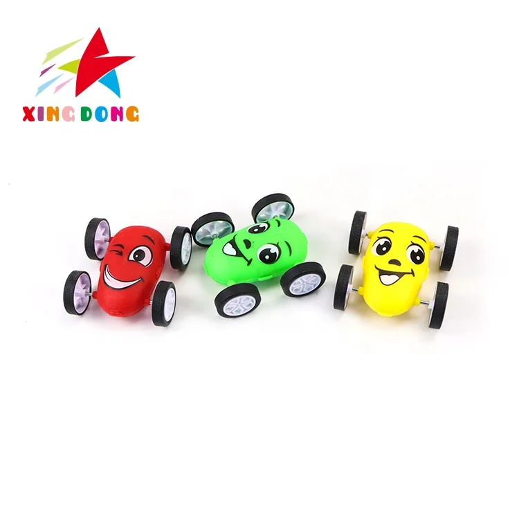 Friction Power Toys Inertia Off-Road Vehicle Car, 360 Degree Rotation Smiley face  Car Friction Vehicle Toy