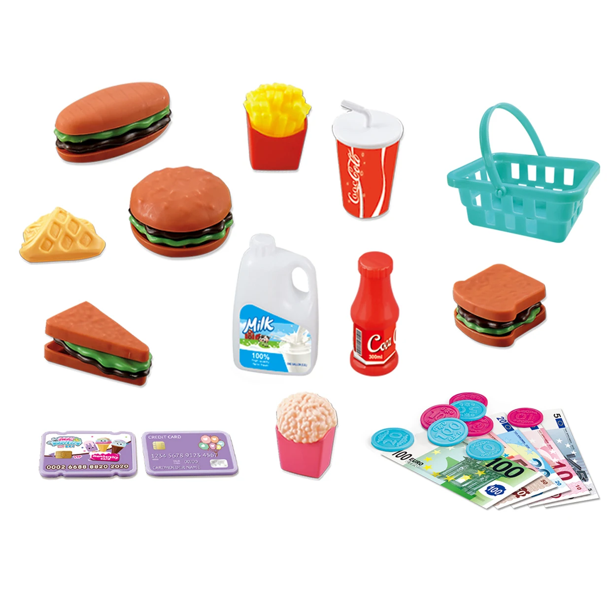 New Item Luxury Child Pretend Play Mini Hamburger Fast Food Store Cash Register Kids Shop Toy