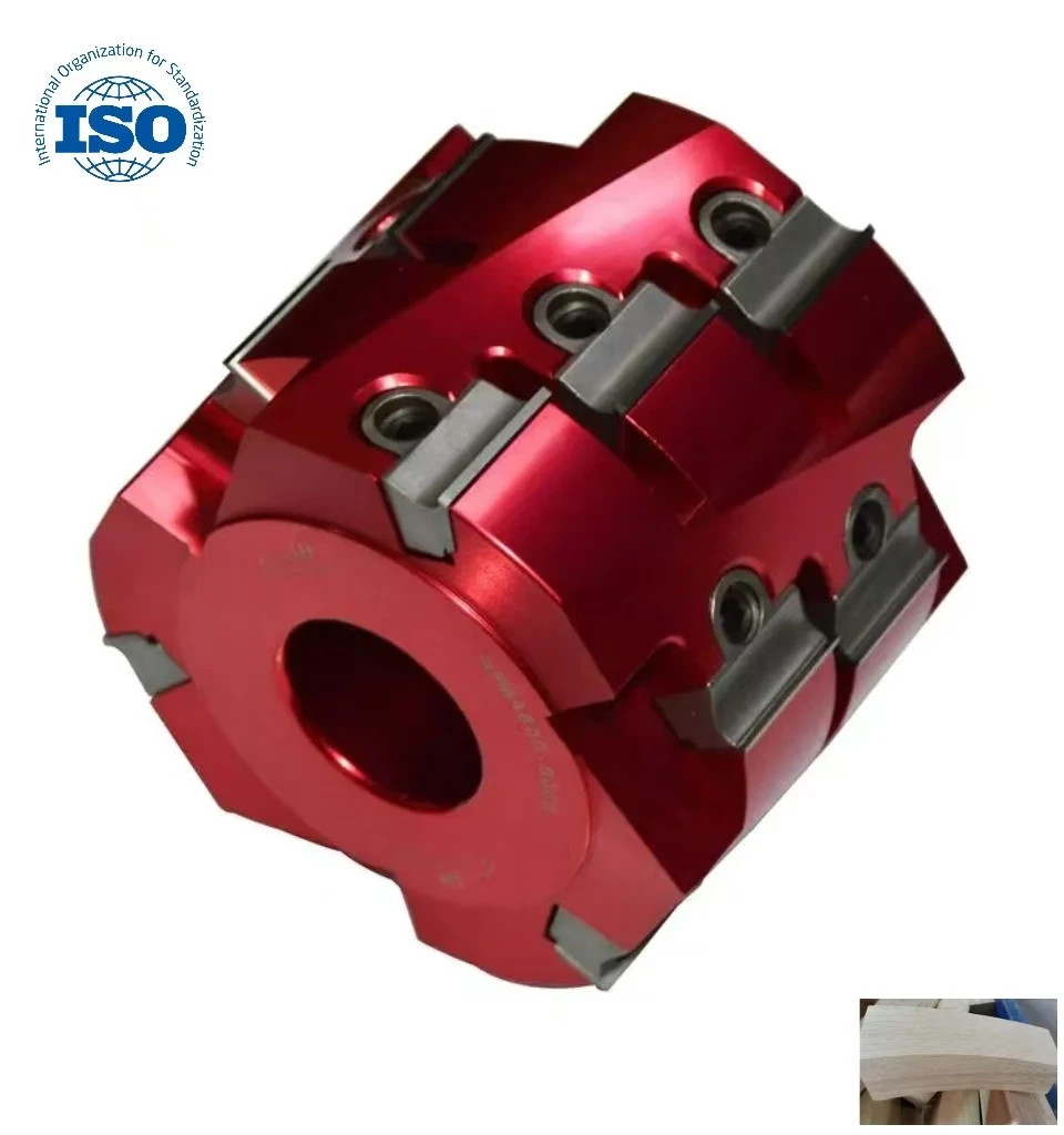 Power Tool Heavy Duty Cut Helical Tip Wood Planer Shaft Blade Edge Band Trimming Machine 6 Tooth Spiral Cutter Head