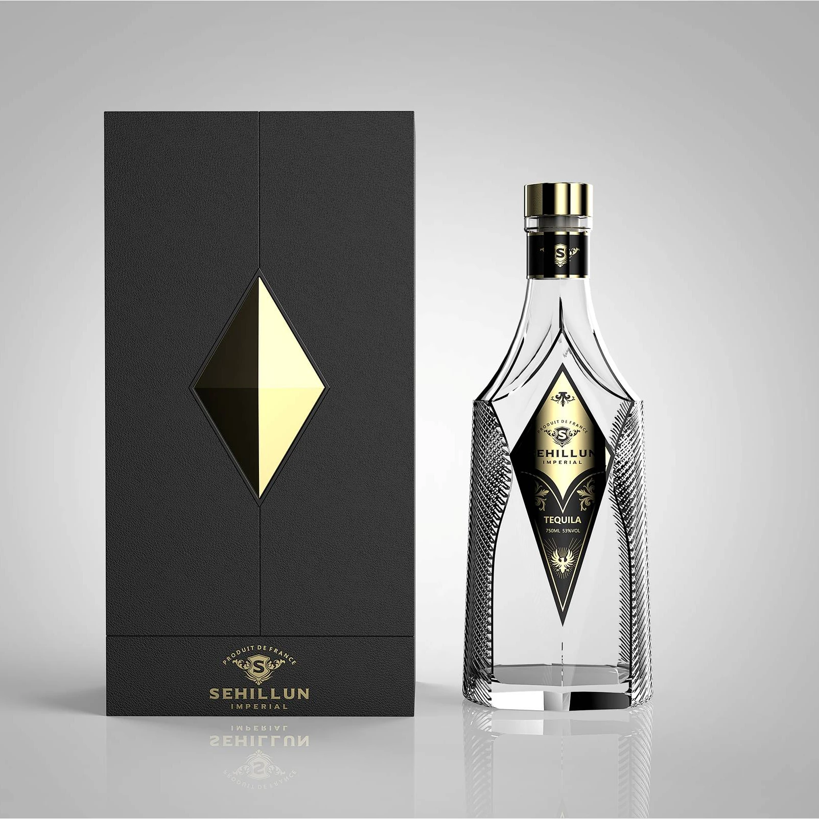 Glass Bottles Spirit Liquor Bottle Tequila Whiskey Brandy Vodka RUM JIN 750ml Glass Bottle