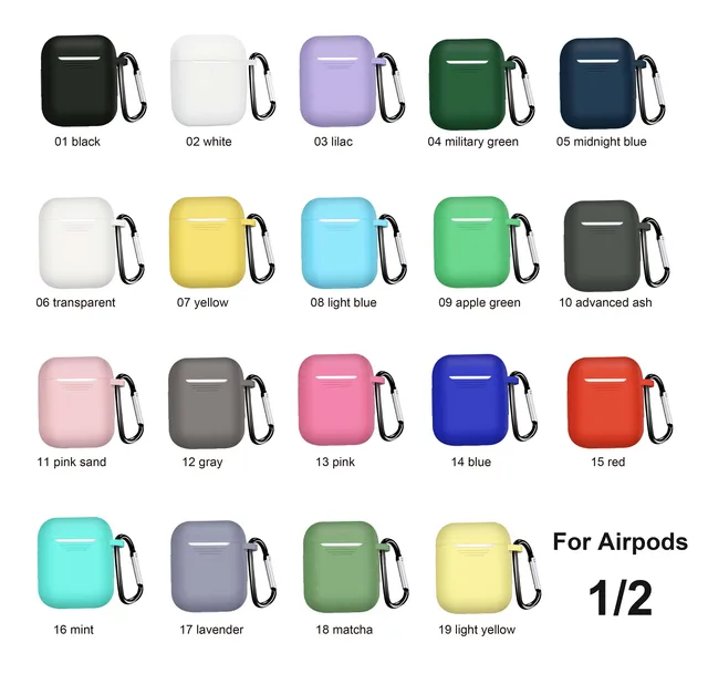 For Airpods 1/2 silicone protective case headphone cover for airpods case cover