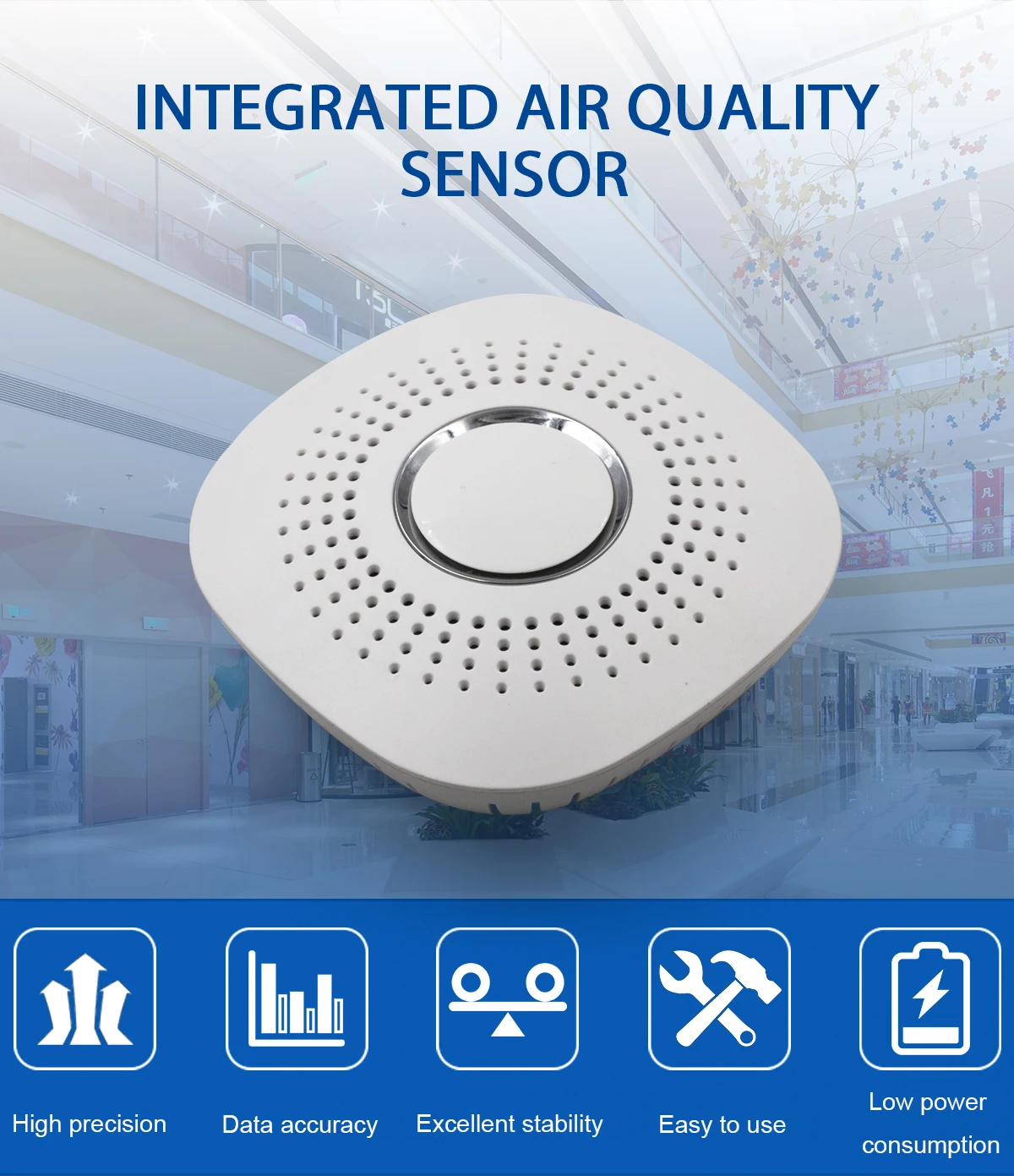 Custom Indoor TVOC CO2 Gas Monitor Equipment Ambient Air Quality Monitoring for Air Conditioning System