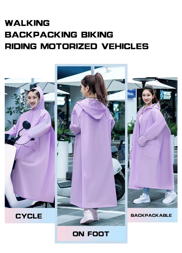 Quality Wholesale Portable Motorcycle Raincoat Waterproof Quick Dry Rain Coat Outdoor Hiking Women Men Made Plastic supplier