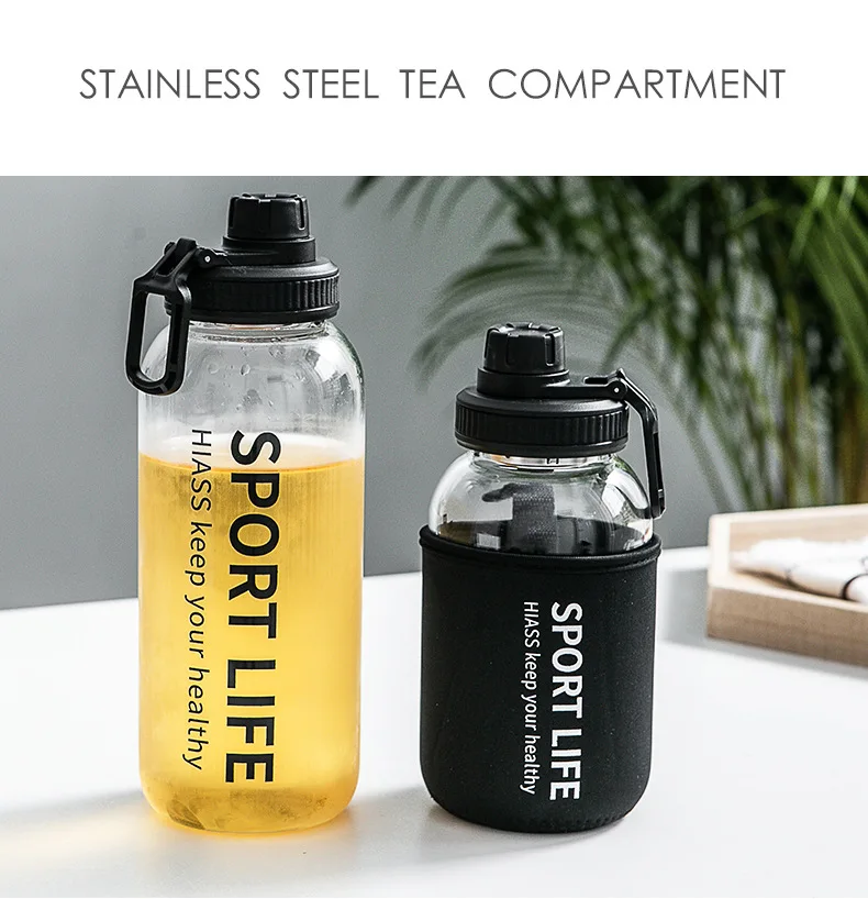 1 Litre Glass Water Bottle Sport Style Luxury Glass Water Bottle Direct 