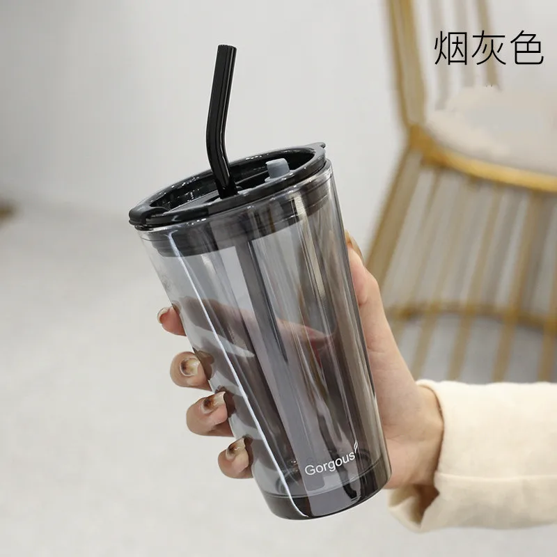 Feiyou Custom 450ml Northern Lights Glass Water Cup with Lid and Straw  Reusable Travel Coffee Glass Mug Cup