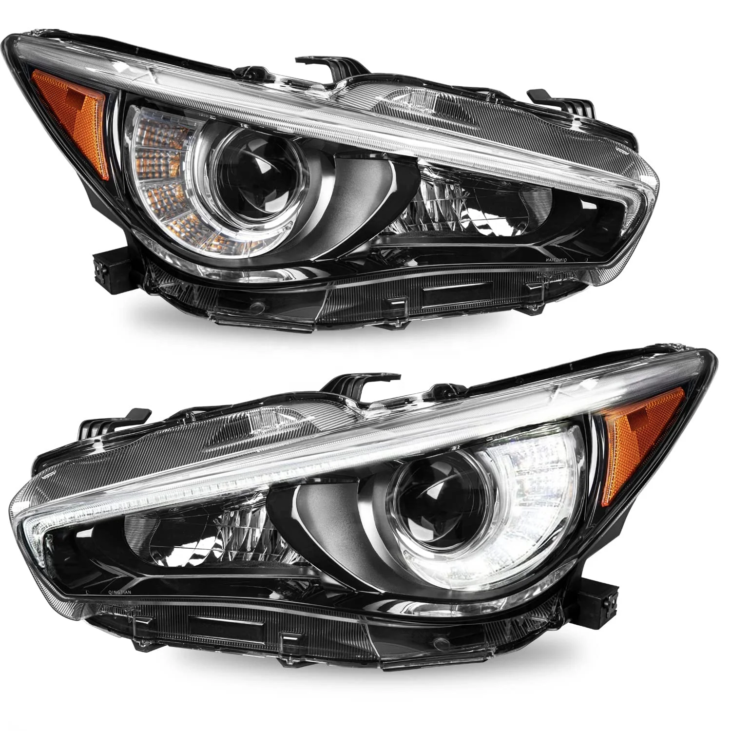 FITS INFINITI Q50 2018-2019 HEADLIGHTS HEAD LIGHTS LAMPS W/O ADAPTIVE PAIR full LED HID with AFS