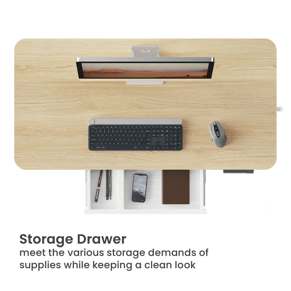 Modern Design Wood Style Sitstand Desk Board Table Top Desktop Set