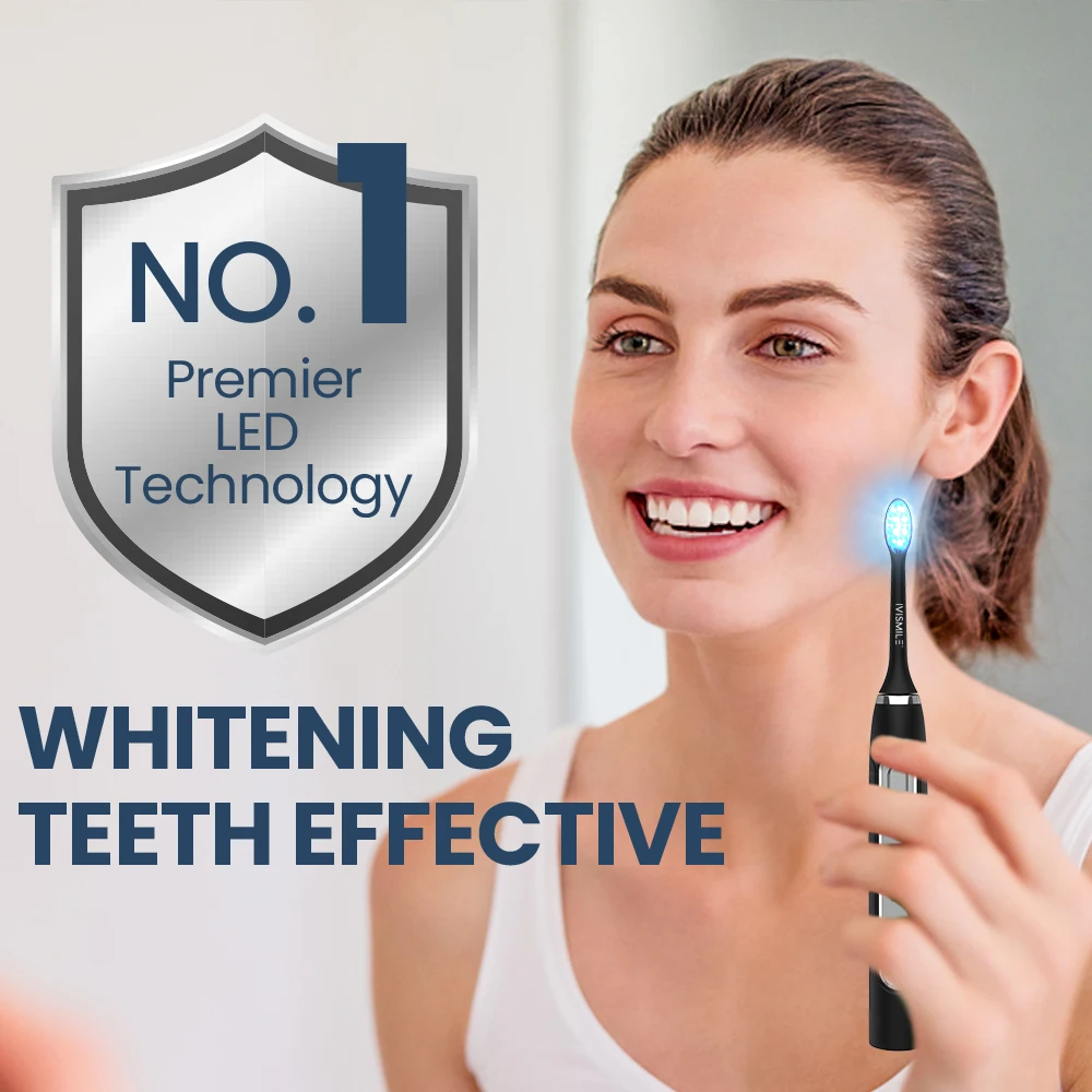 High Grade Intelligent Laser Blue Ray LED IPX7 Waterproof Sonic Electric Toothbrush