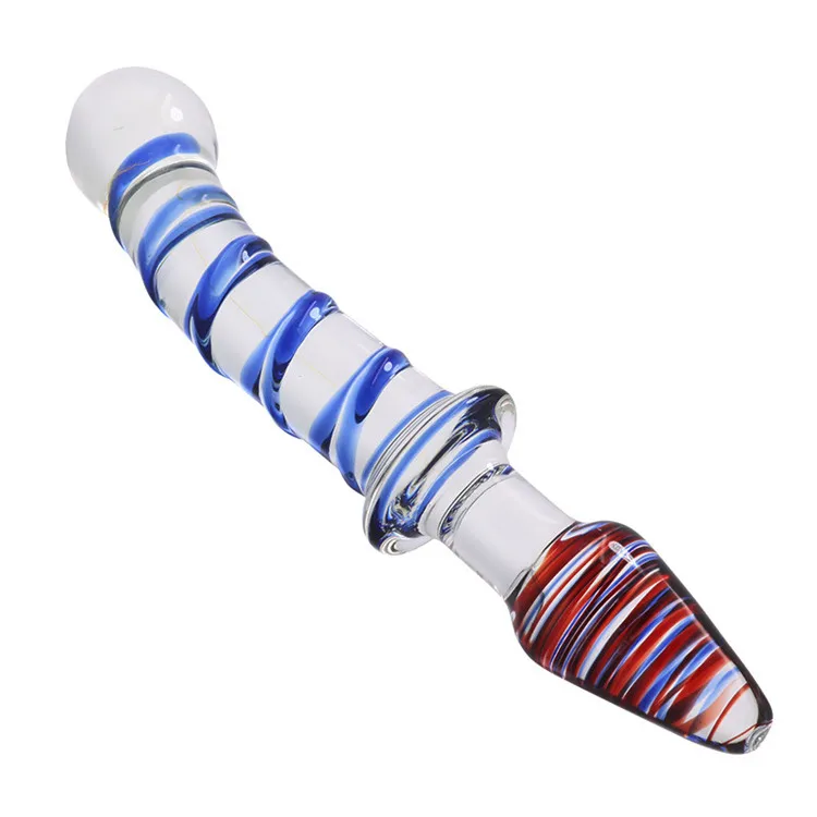 Factory Hand Made  Funny Transparent Crystal Sex Toy Glass Dildo Womens Anal Plugs