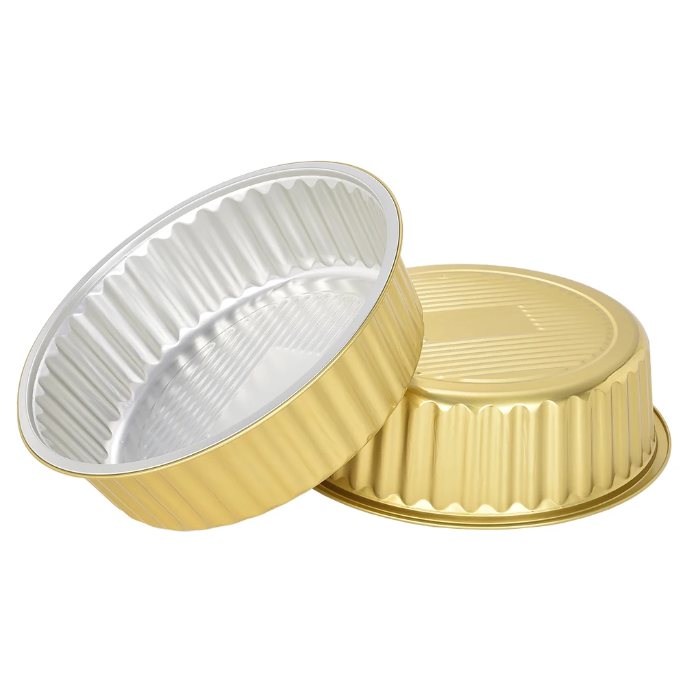 Y4000 Large 4000ml Gold Round Disposable Aluminum Tray Food Grade for Utility  Baking PP Plastic Type Pan