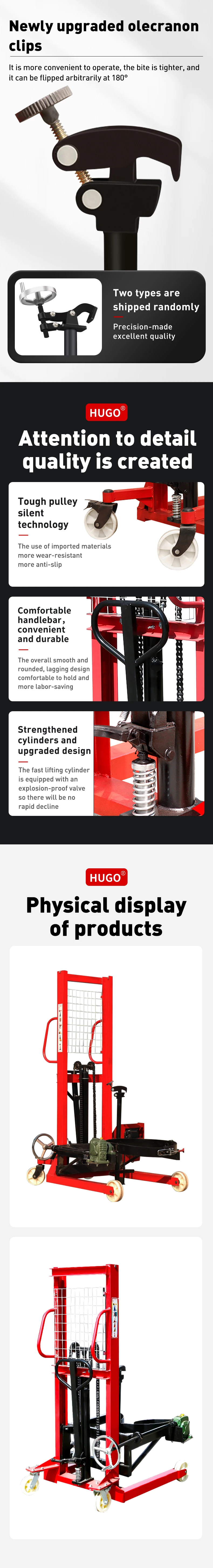 HUGO Self Propelled Drum Dolly - 360° Rotation & 450kg Capacity