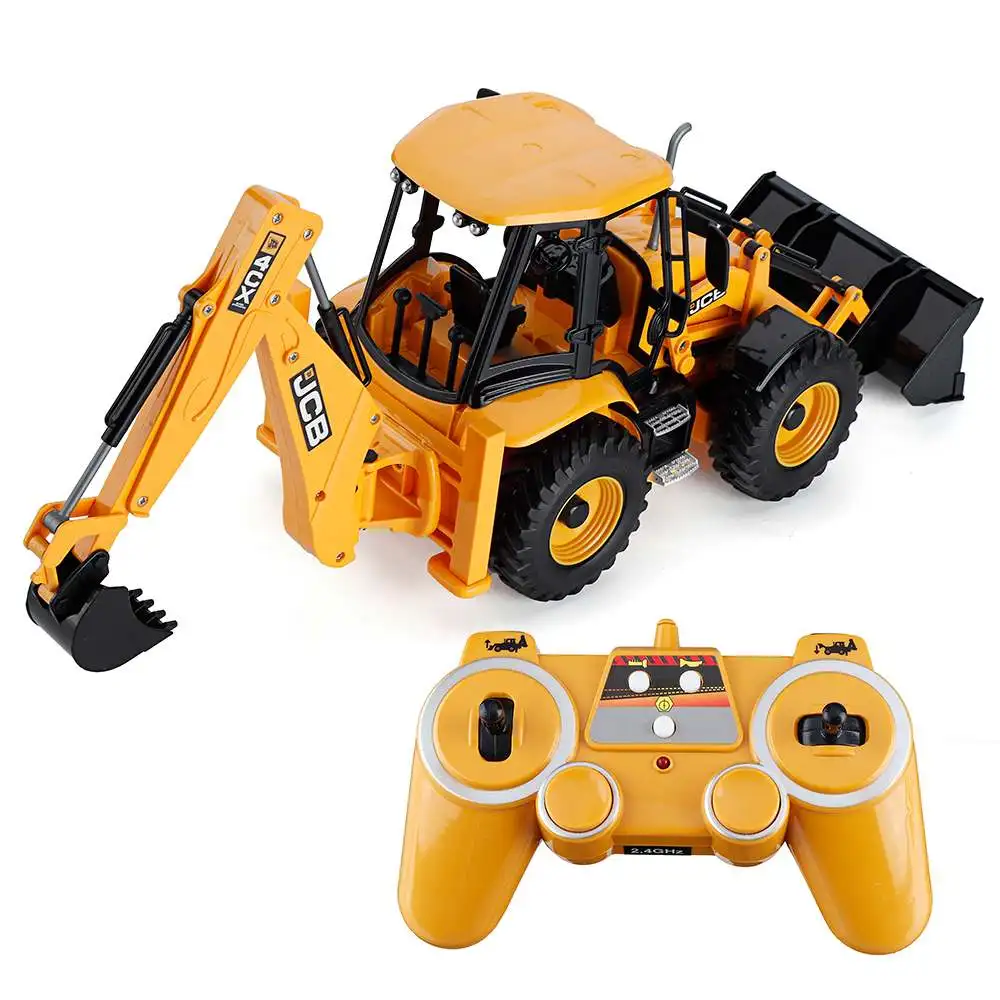 E589 Remote Control Excavator Loader Two-way Forklift Jcb Excavator Sound and Light Simulation Engineering Vehicle Model Toy