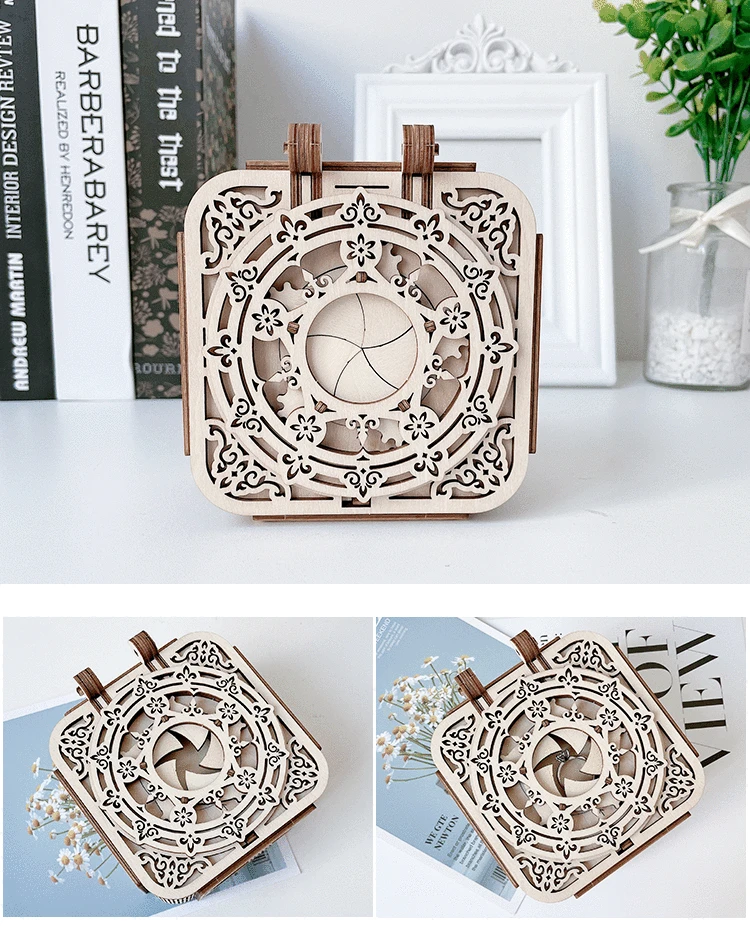 Super Nice Quality Plywood Wooden 3D Puzzle for Kids Adults Music Box 3D Puzzles, DIY Wooden Mechanical Building Mod