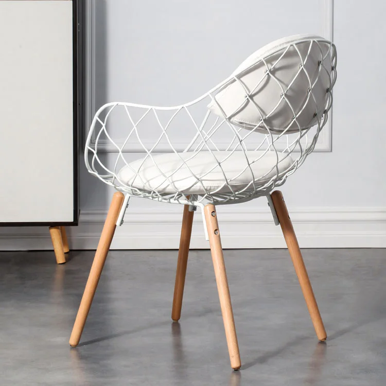 Basket Metal Dining Chair in White