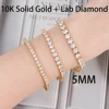 5MM 10k solid gold+lab diamond