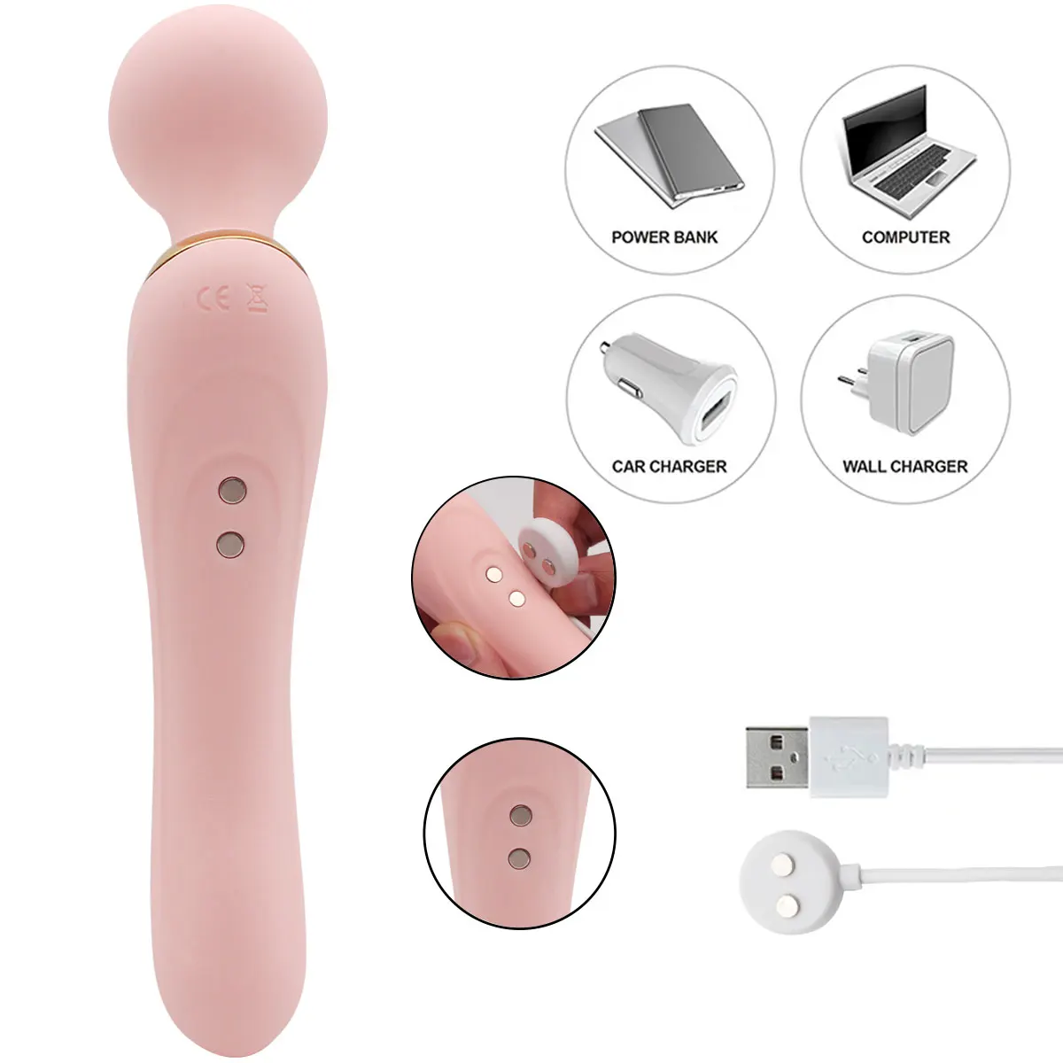 New 2022 Fashion Rechargeable Cordless Cute Portable G Spot Dildo Av Vibrator Wand Massage Sex