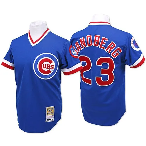 Wholesale Blue Throwback Ryne Sandberg baseball Jersey Men's #23 Chicago  stitched S-5XL From m.
