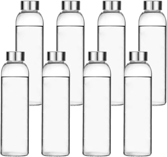 300ml 420ml 500ml Borosilicate Glass Water Bottle with Stainless Steel Lid Borosilicate Glass Water Bottle