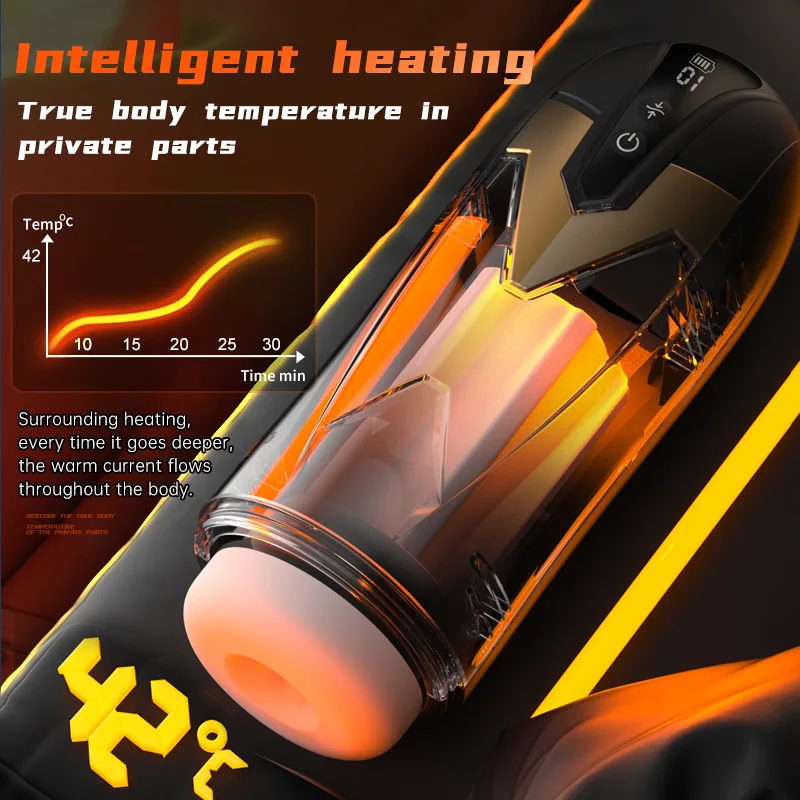 Hot Selling Video Fully Automatic Male Masturbators Thrusting Blow Job Sucking Rotating Cup Handsfree Masturbator for Men