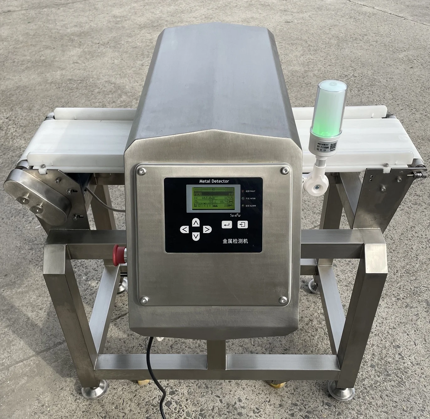 German-system Dual Frequency Metal Detector Device Food Bottle Conveyor Belt with Metal Magnetic Detector JZD-660
