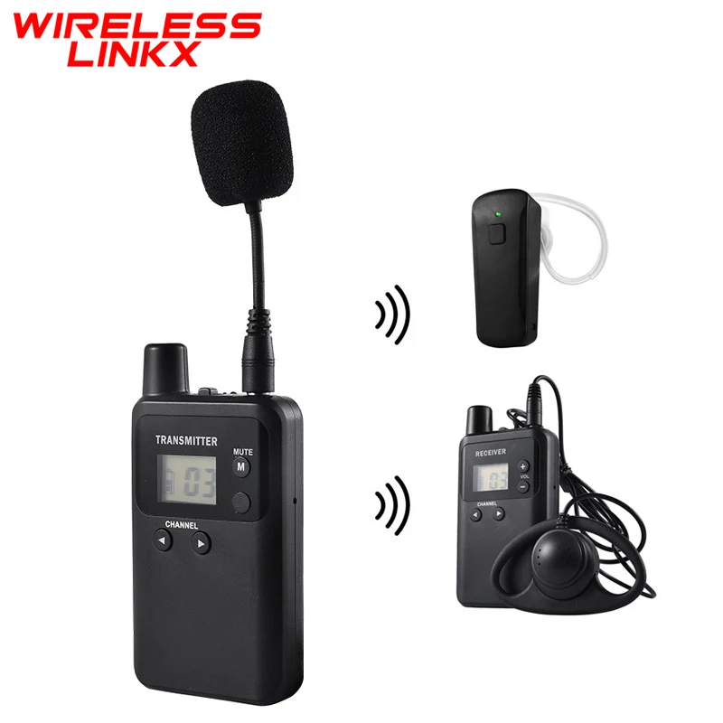 WirelessLinkx Wireless Radio Tour Guide Audio Earphone System for Tour Explanation Communications Meeting