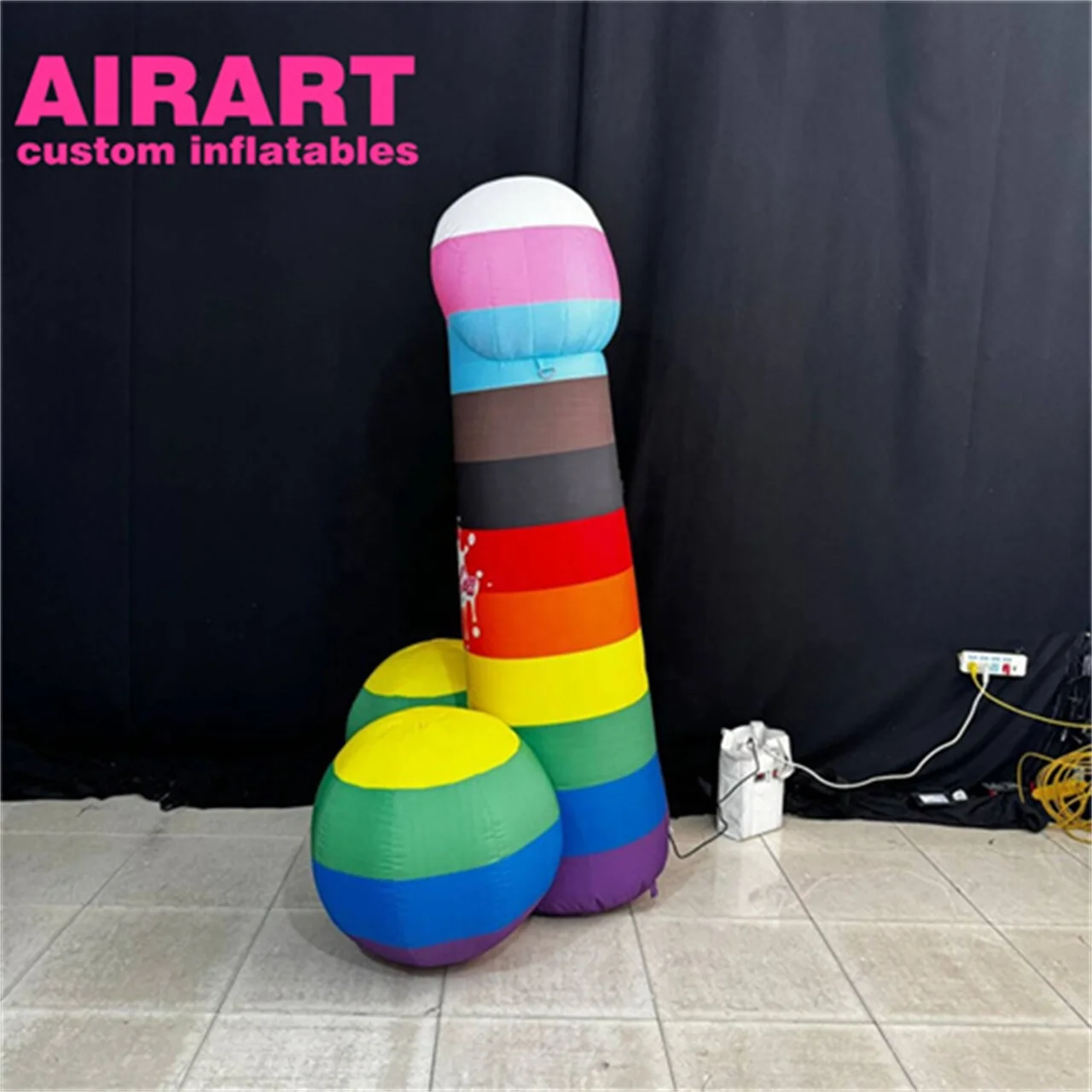 2 Meters Colorful Inflatable Penis, Custom Inflatable Decorative Product Penis Ball