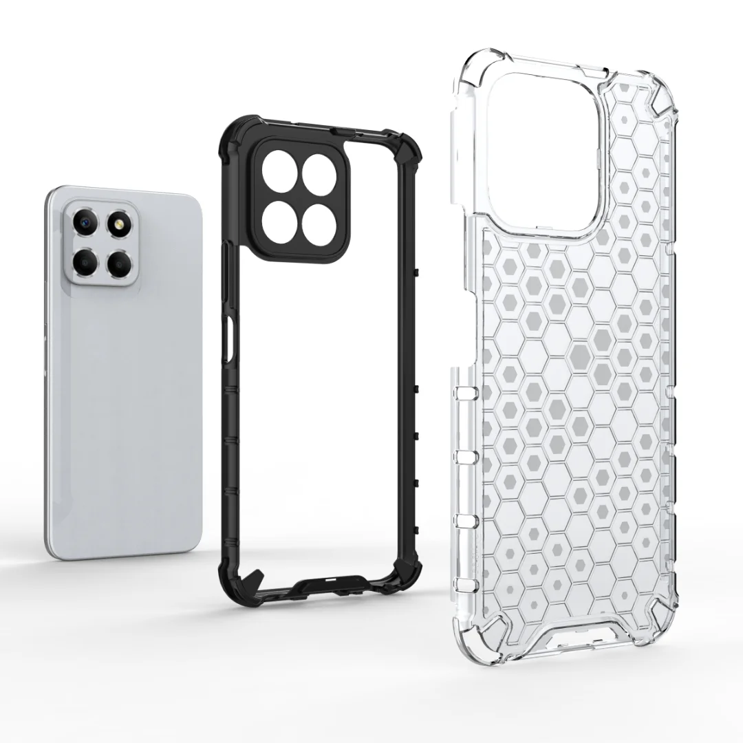 Pnakqil Funda Para Honor 90 Con Cuerda, Carcasa Transparente Silicona Colgar Collar Correa De Cuello Cadena Cordón Para Honor 90 6.7" Fundas, Negro
