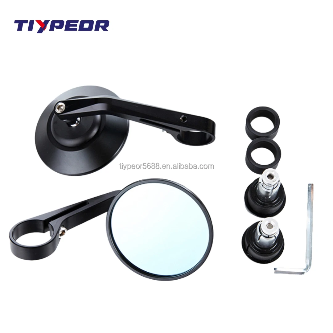 product tiypeor high quality universal micro bar end aluminium mirror cnc motorcycle handlebar end mirror-9