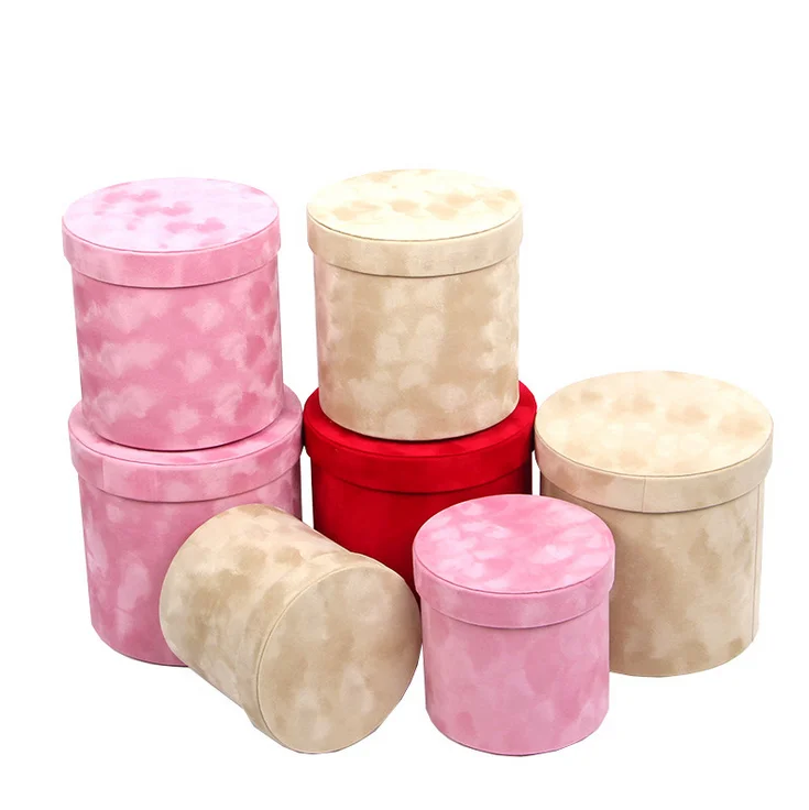 Clayre & Eef Hat Box Set of 3 Ø 20x17 / Ø 17x15 / Ø 14x13 cm Pink