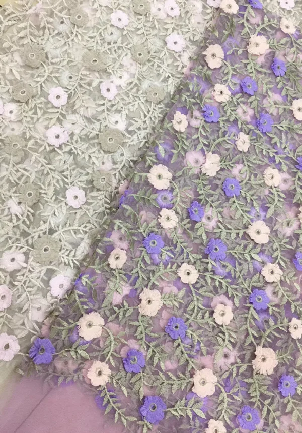 Mesh Embroidered Fabric Ancient Style Han Chinese Clothing Machine Embroidery Lace Tulle Shell Fabric Money HANAFUJI Embroidery