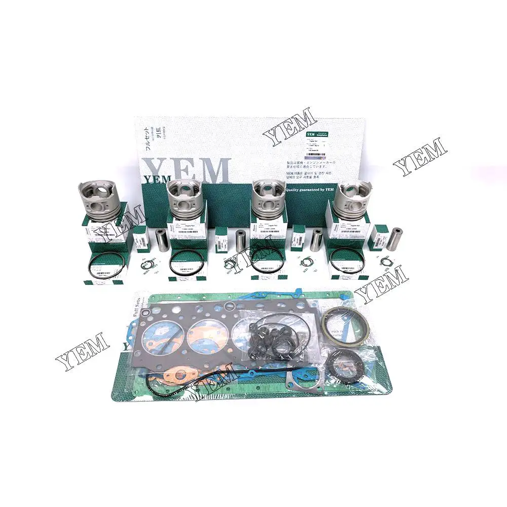 V2203-M-DI-T Overhaul Rebuild Kit With Piston Rings Head Gasket Set for Bobcat Trencher Kubota Engine