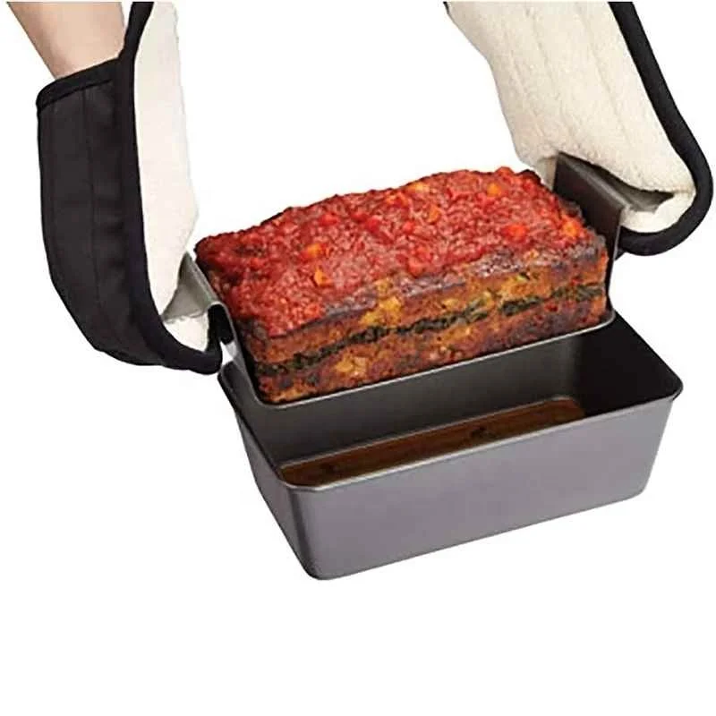 Wholesale Chicago Metallic Professional Healthy Meatloaf Pan Non-Stick  Barbecue Tray Rectangular Loaf Pan with Insert Rack From m.