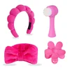 Rose red - Four-Piece Makeup Brush Set (OPP Bag)