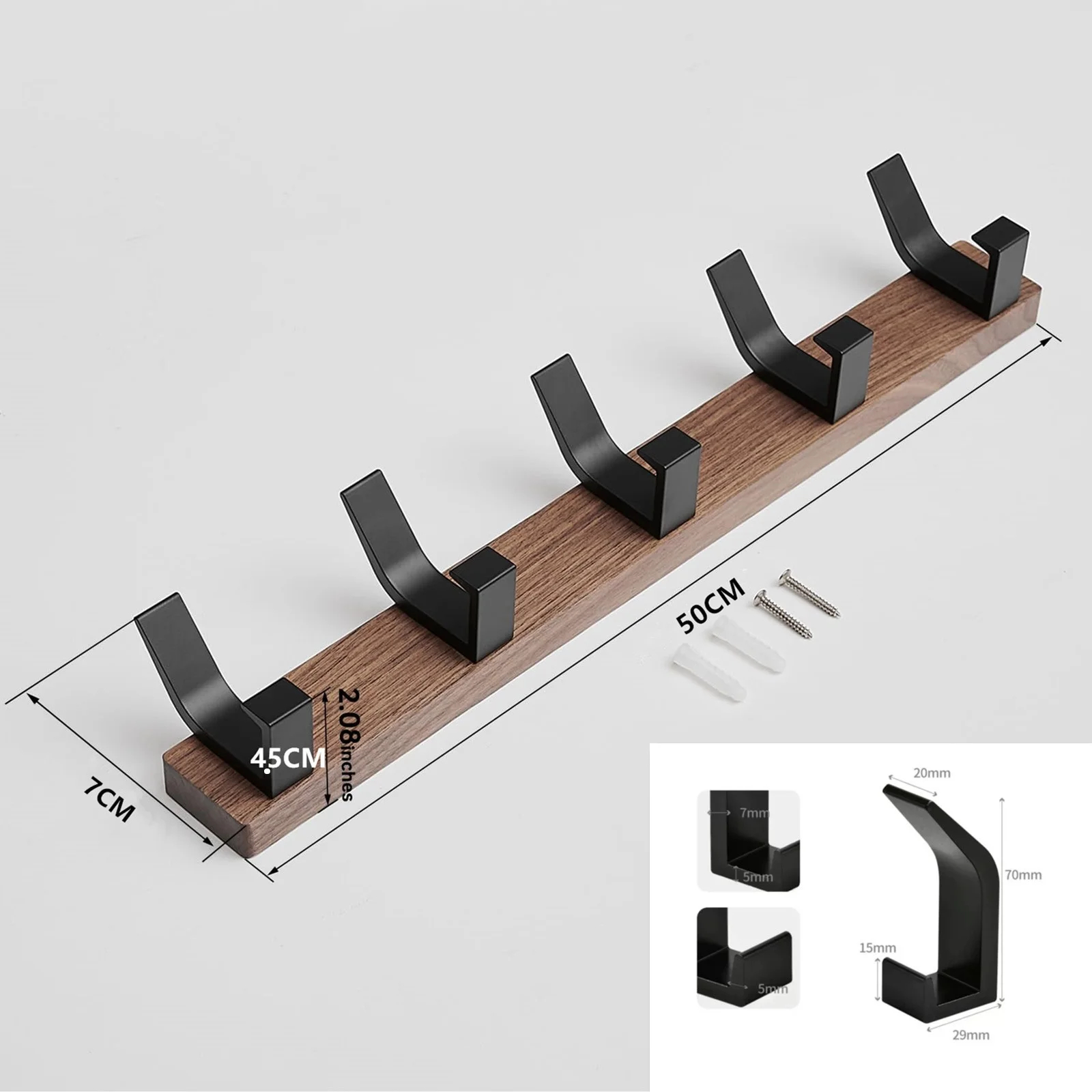 Factory Supply Restaurant Wall-Mounted Coat Hanger Wooden Door Clothes Rack at the Entrance supplier