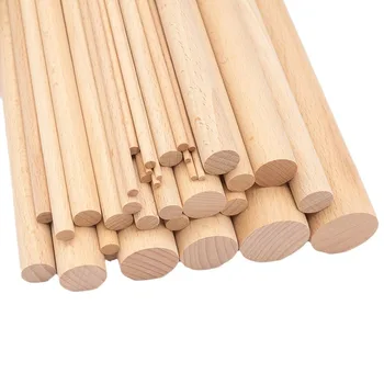 Wholesale Wood Dowel Rods Round Birch Wood Stick Wooden Flat Pole