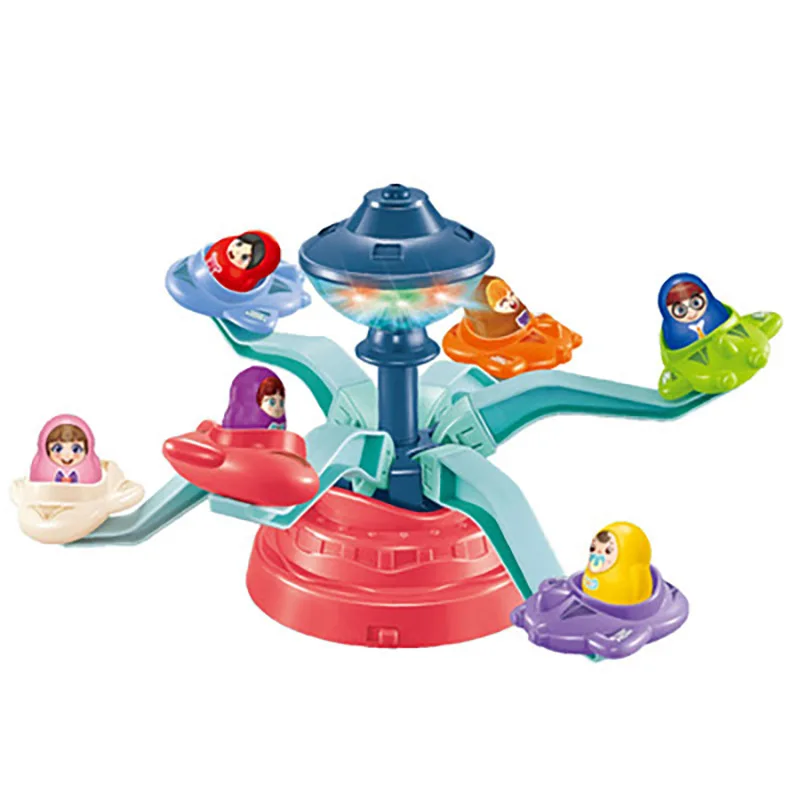 2022 Popular Kid Toys Factory Direct Wholesale Eco Friendly LED Light up Cartoon Rotating Amusement Park Toy for Babies