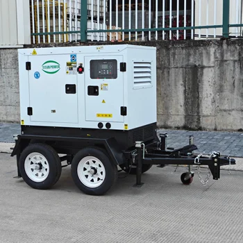 20KW Trailer Type Generator Power Silent Mobile Diesel Generators Water Cooling System 30KW 40KW 50KW Portable Generator Set