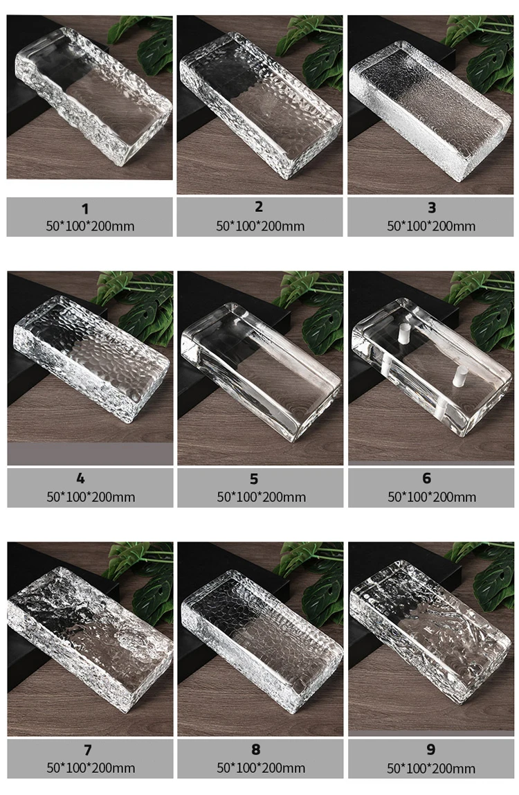 product wholesale hot melt brick crystal partition wall transparent block solid crystal glass brick-30