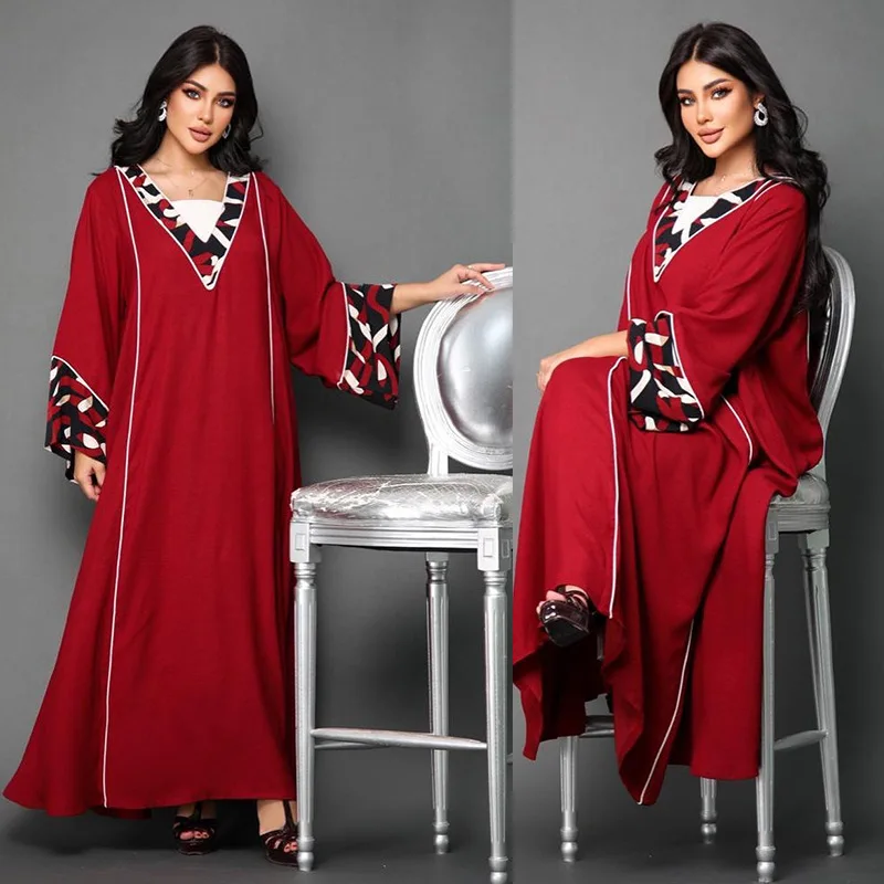 New Muslim Women Abaya Arabic Solid Color Long Dress Islamic Ramadan ...