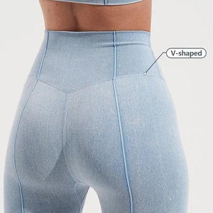 Custom Logo OEM Women's High Waist Scrunch Butt Yoga Pants Breathable Four-Way Stretch Lightweight Spandex/Nylon Leggings