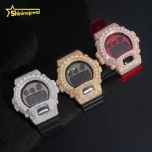 Luxury Jewelry Iced Out Hip Hop 925 Silver Gold Plated GM6900 Moissanite Parts Watch Case Bezel