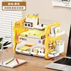 Cheese bookshelf, three shelves, two drawers - yellow